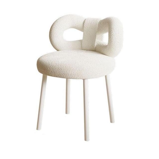 Vanity Stool with Bowknot Backrest | Modern And Simple Living Room Women Girls Bedroom Makeup Chair | Adjustable Foot Pads Armless Dressing Chair Side Table Seat | with Bowknot Backrest/ Heavy Duty