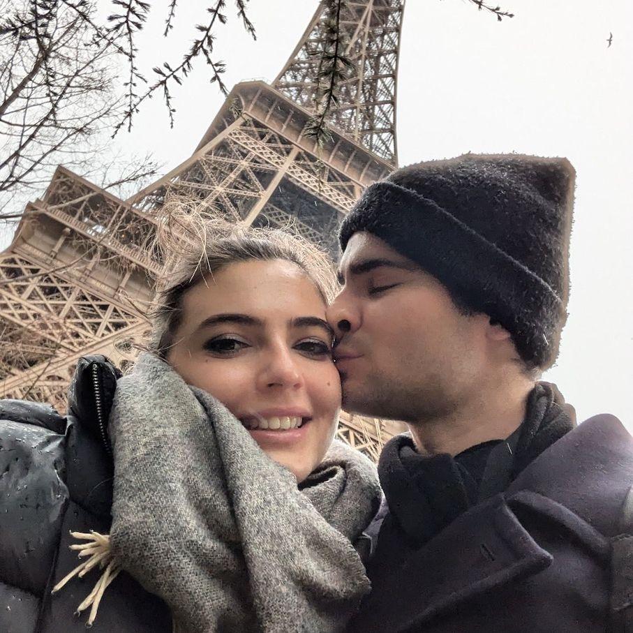 In front of the Eiffel Tower