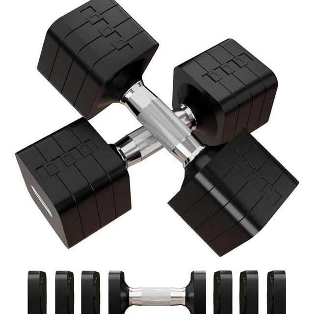 15LBS 20LBS Adjustable Dumbbell Set, 4 in 1 Free Weights Dumbbells Set for Women Men Hand Weights Set Adjust Dumbbell Weight Set for Home Gym Exercise Workout Strength Training Equipments