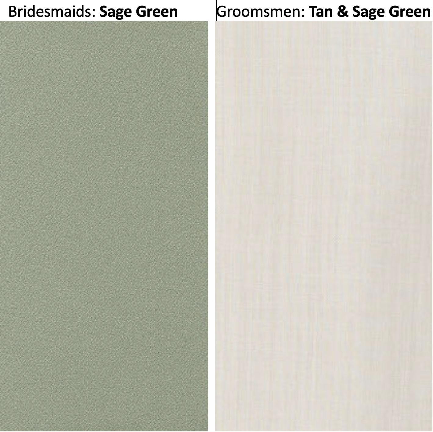 Colors the bridal party will be wearing.