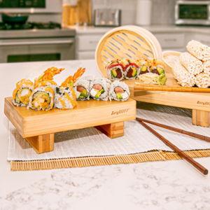 Berghoff Bamboo 2Pc Sushi Tray, Light Brown, Durable, Reusable, Lightweight