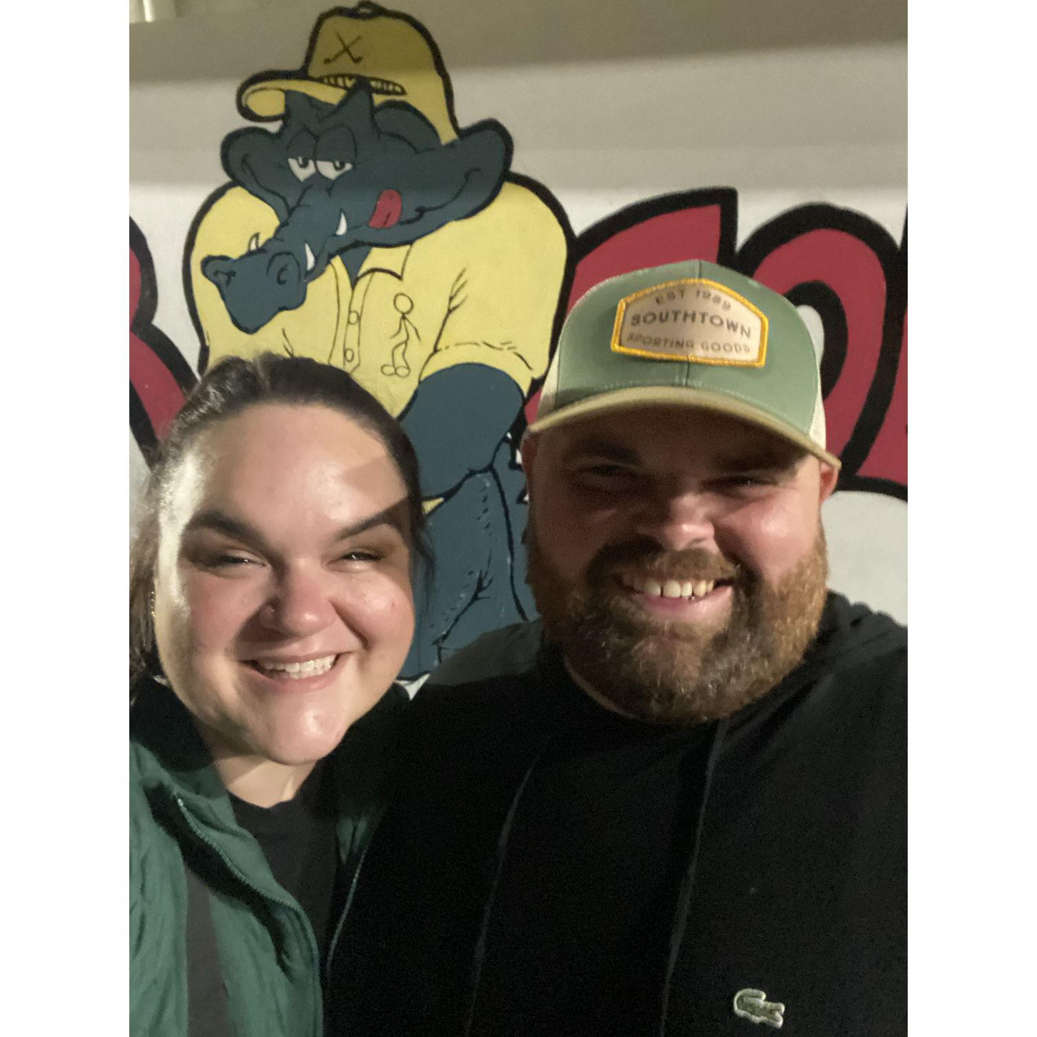 Our first photo together and the night we officially became official.