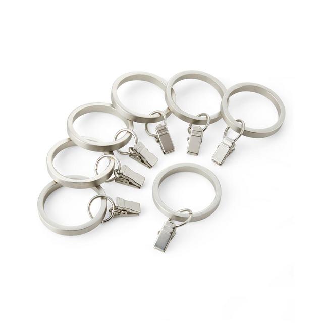 CB Brushed Nickel Curtain Rings, Set of 7