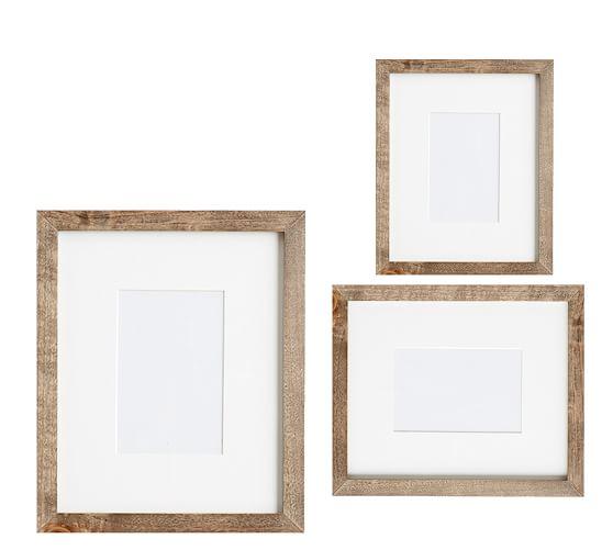 Wood Gallery Single Opening Frame, Set of 3- Gray