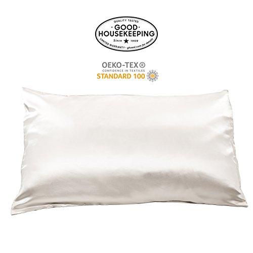 Fishers Finery 19mm Mulberry Silk King Pillowcase, Natural White
