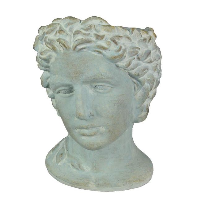 Distressed Cement Classic Greek Warrior Bust Indoor/Outdoor Head Planter