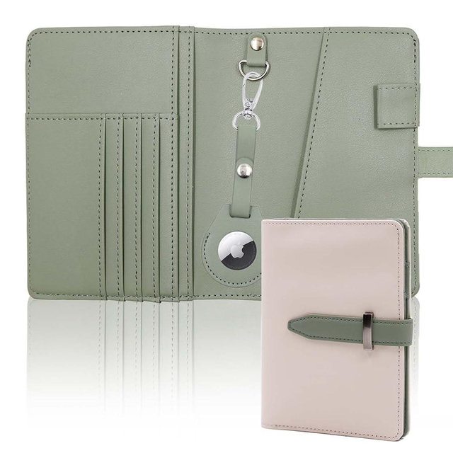 Deziliao AirTag Passport Holder for Men and Women, Cute Passport Wallets with Airtag Slot, Mulit-Purpose RFID Blocking Passport Holder AirTag Wallet, Travel Wallet Passport Cover Case（Cream white）