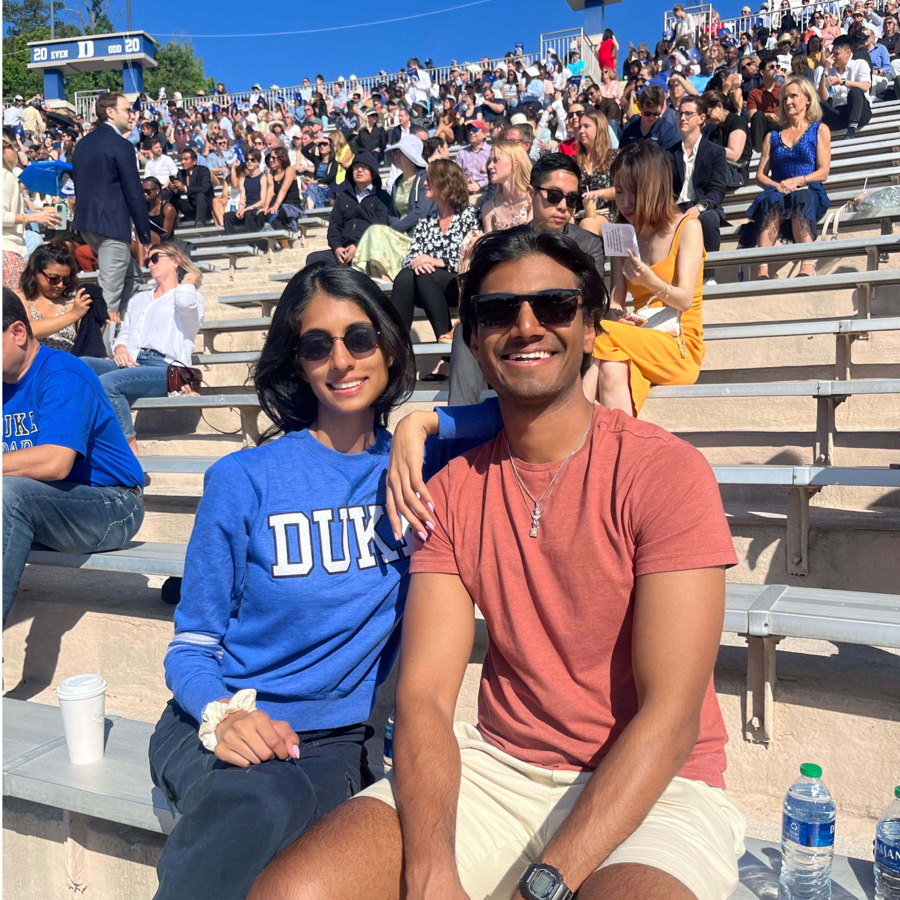 Maya got her PhD last year at Duke University, and Tarun (and his dad, who has his PhD from CMU) was her number one supporter and celebrator.