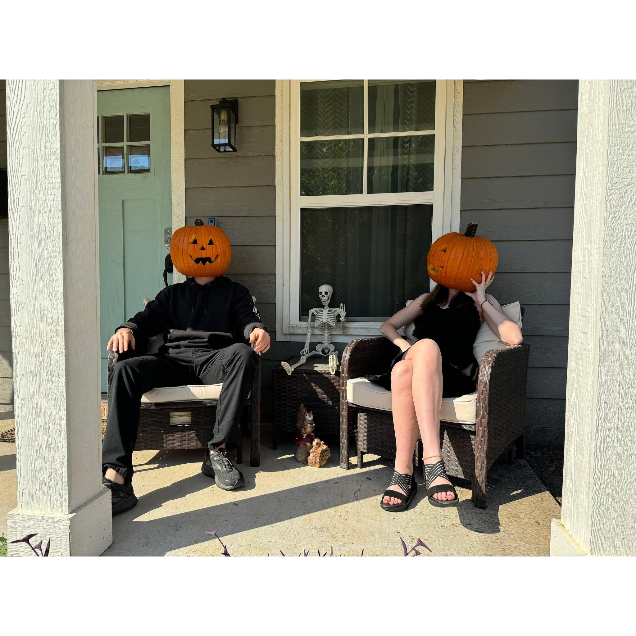 We got turned into pumpkins for Halloween!
