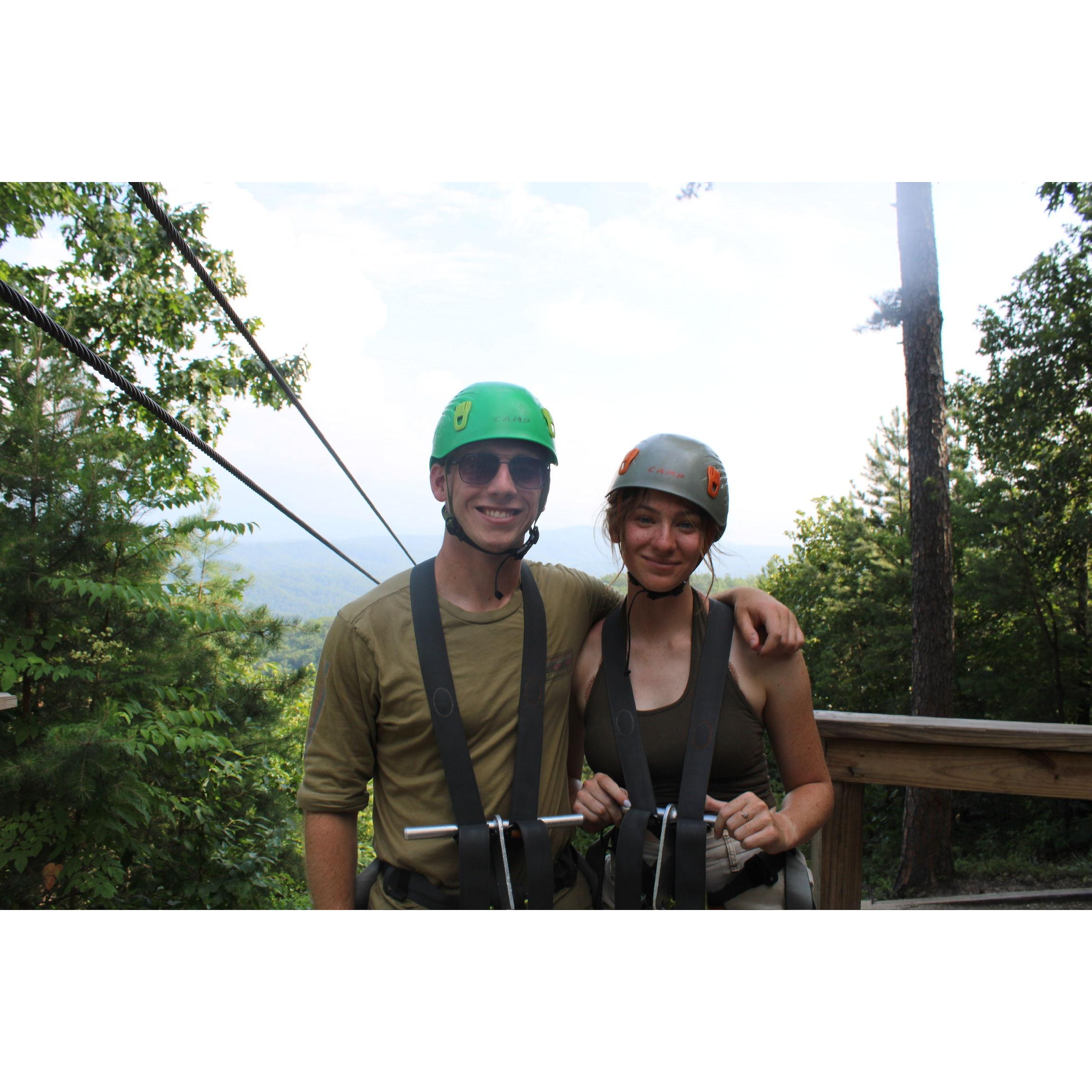 Ziplining through the Smoky Mountains