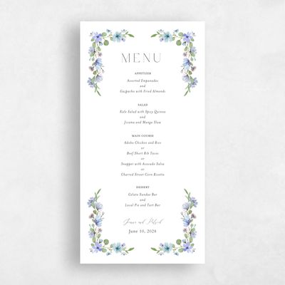 Denim Blue Wedding Menu - Liana