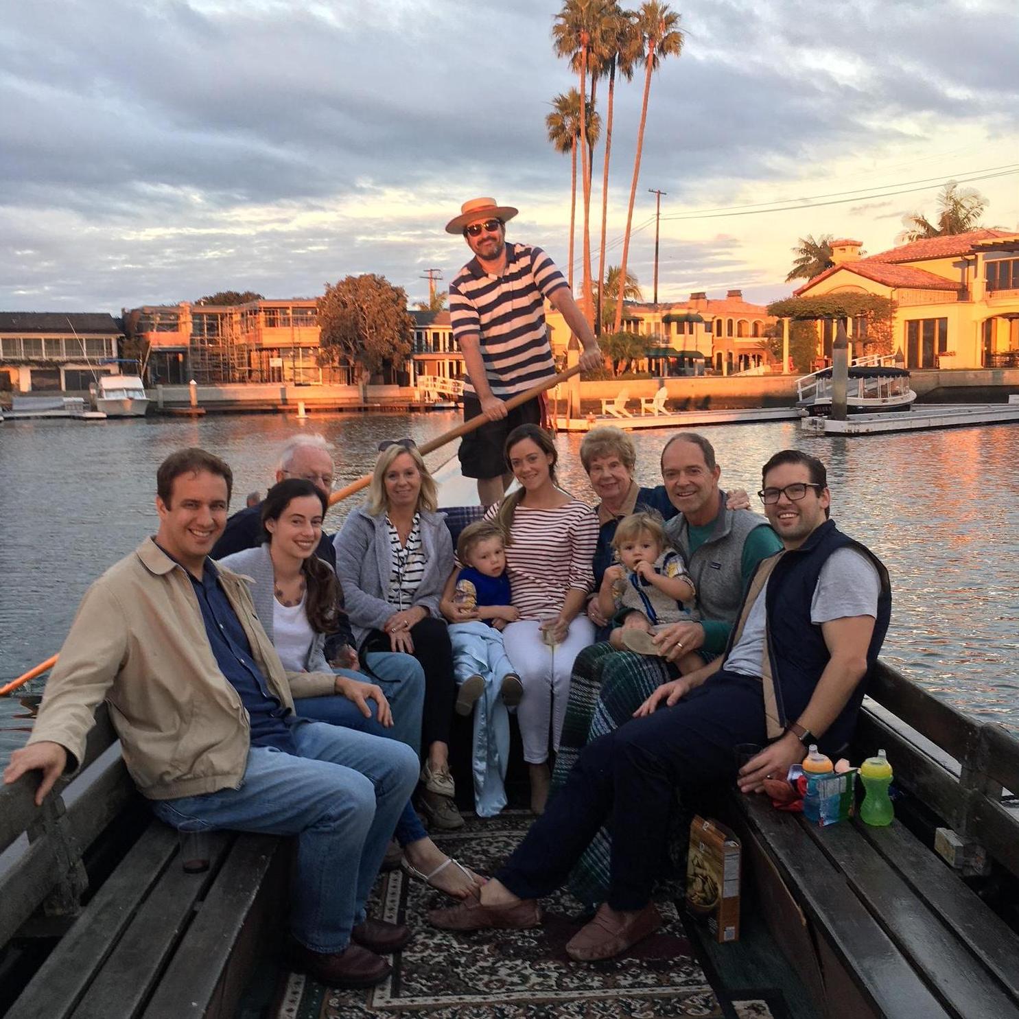 Gondola ride with Taryn's grandparents (Ed and Carolyn Pestke - Taryn's Mom's parents) in Long Beach, CA