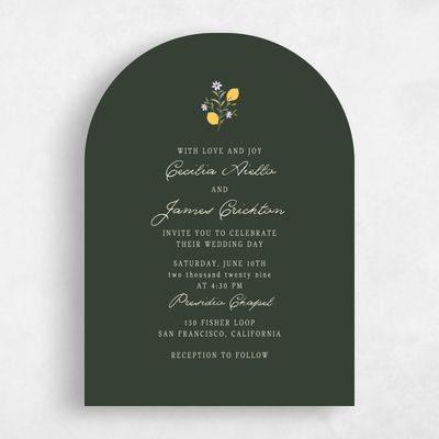 Green Arch Wedding Invitation - Brume Classic