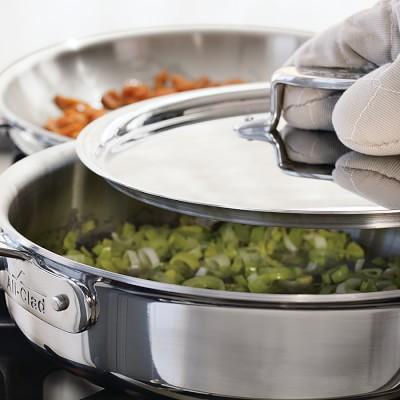 All-Clad d5 Stainless-Steel 4-Qt. Deep Saute Pan with Splatter Screen