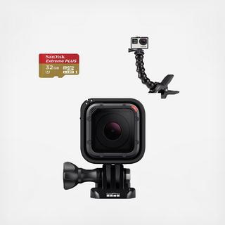HERO 5 Session Camera with 32GB SD Card and Flex Camp Mount