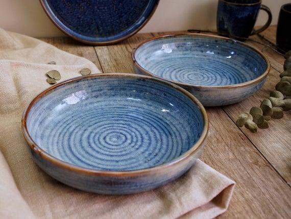 High Quality Porcelain Ceramic Pottery Plate Collection | Starry Night Blue Dinner Plate | Salad Plate | Coffee Mug