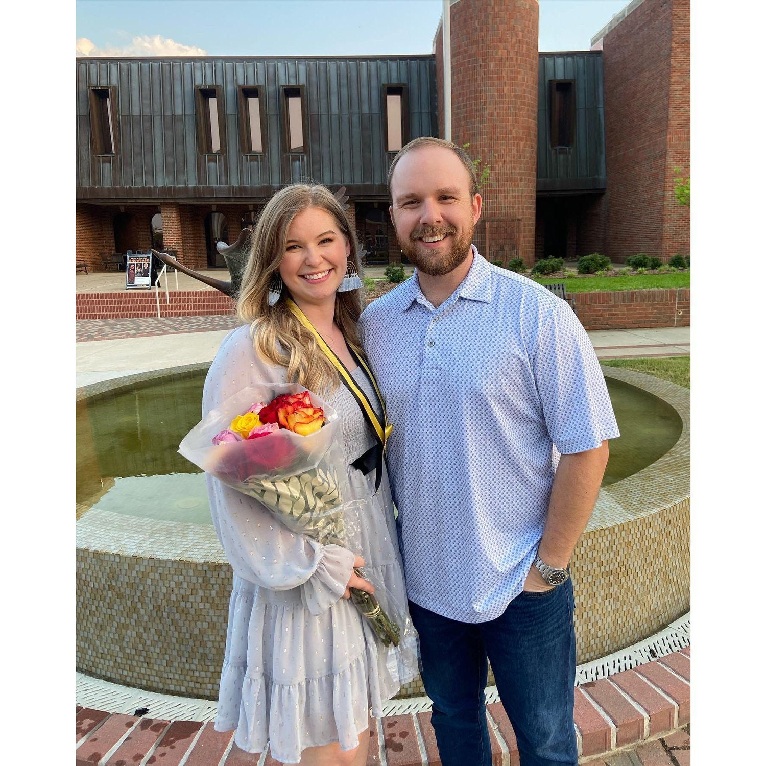 One of my favorite pictures of us, my first ceremony in dental hygiene school.