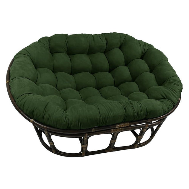 Blazing Needles Microsuede Double Papasan Cushion, 1 Count (Pack of 1), Hunter Green