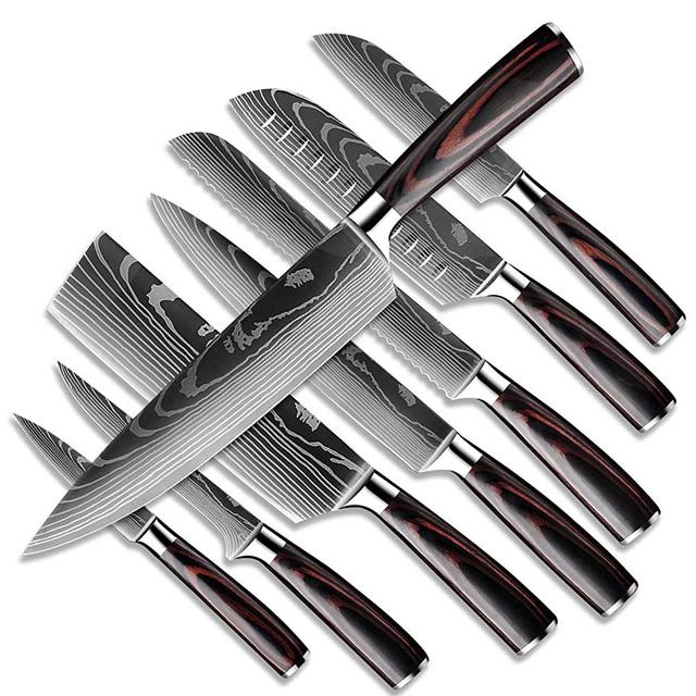 DFITO Kitchen Chef Knife Sets, 3.5-8 Inch Set Boxed Knives 440A Stainless Steel Ultra Sharp Japanese Knives with Sheaths, 8 Pieces Knife Sets for Professional Chefs