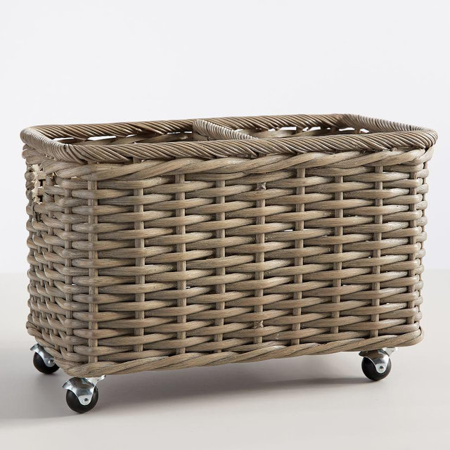 Aubrey Woven Recycling Bin, Gray