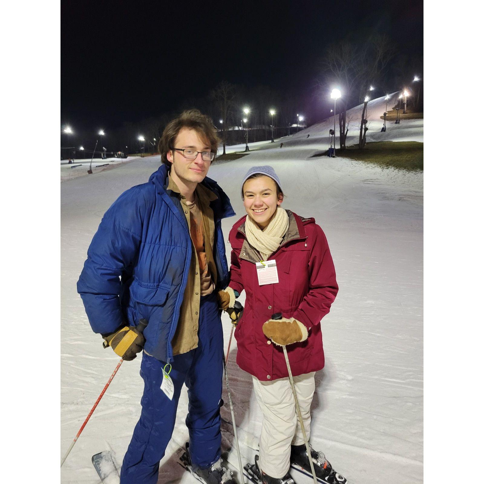 TJ skiing for the first time, Lawrenceburg Indiana, 2023