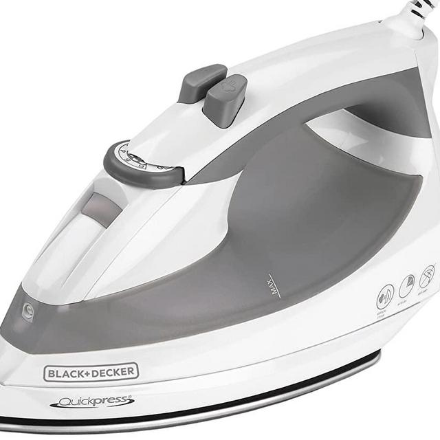 Black & Decker F976 Quickpress Iron with Smart Steam Technology, White/Silver