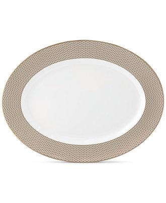 Waterford Lismore Diamond Gold Collection Oval Platter