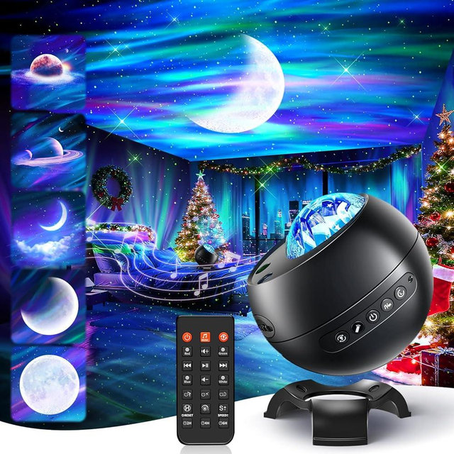 Northern Lights Projector Galaxy Projector for Bedroom,Valentines Day Gifts for Him 300+Colors Modes Aurora Light,15White Noise&Bluetooth Star Projector Galaxy Lights, Remote Ambient,Gifts for Boy