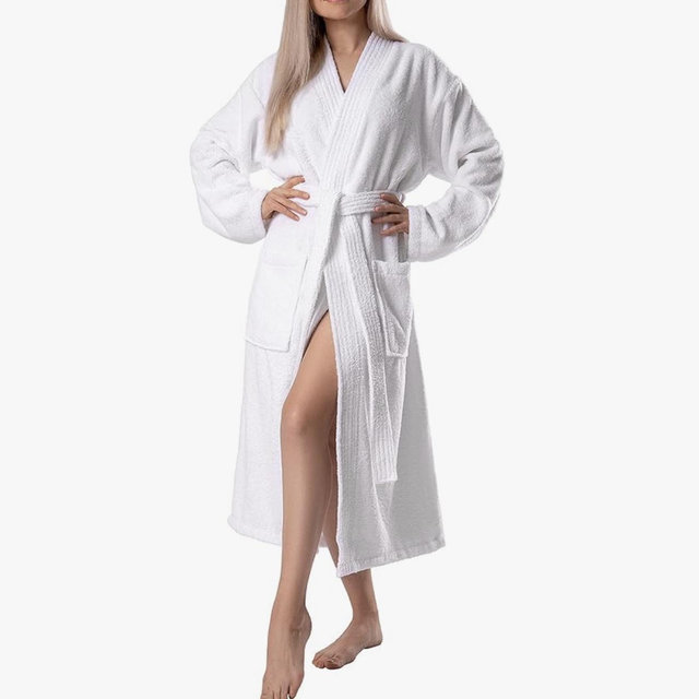 BAGNO MILANO Women's Robe, Certified Organic Turkish Soft Cotton Kimono Bathrobe for Women (US, Alpha, Medium, Large, Regular, Regular, White)