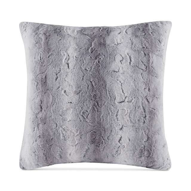 Madison Park Zuri Faux-Fur 25" Square European Decorative Pillow