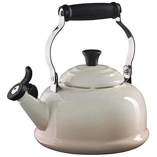Le Creuset 1.8-Quart Classic Whistling Teak Kettle, Meringue