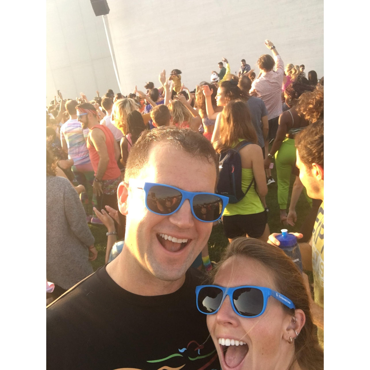 Daybreaker sunrise yoga and dance party at the Kennedy Center opening celebration for the REACH