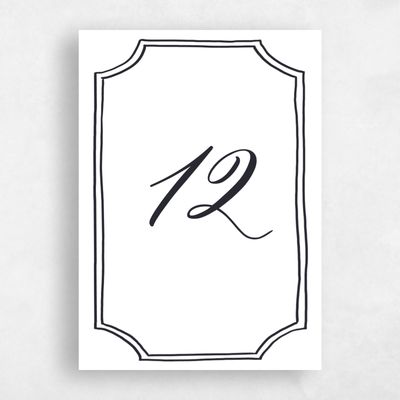 White Wedding Table Number - Katinka