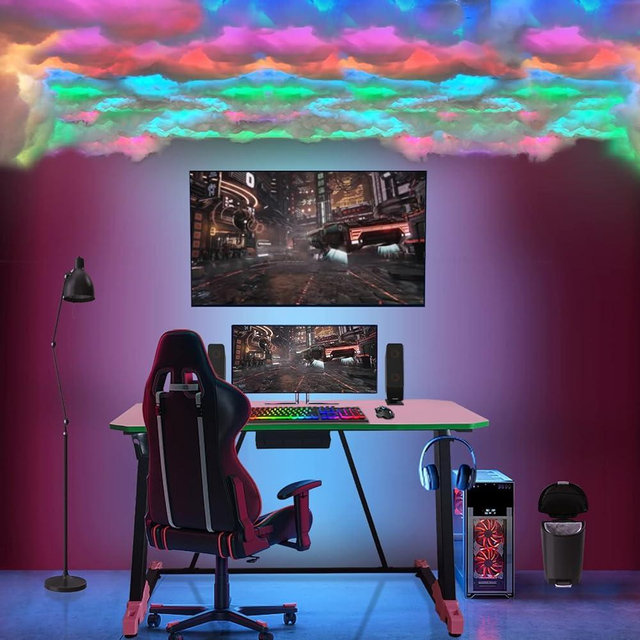 FUSLITE 2023 3D Thundercloud LED Cotton Lightning Colorful Atmosphere Night Light, DIY Creative Cloud Lights Gaming Room Garage Club Bar dj Party Light,16 Feet