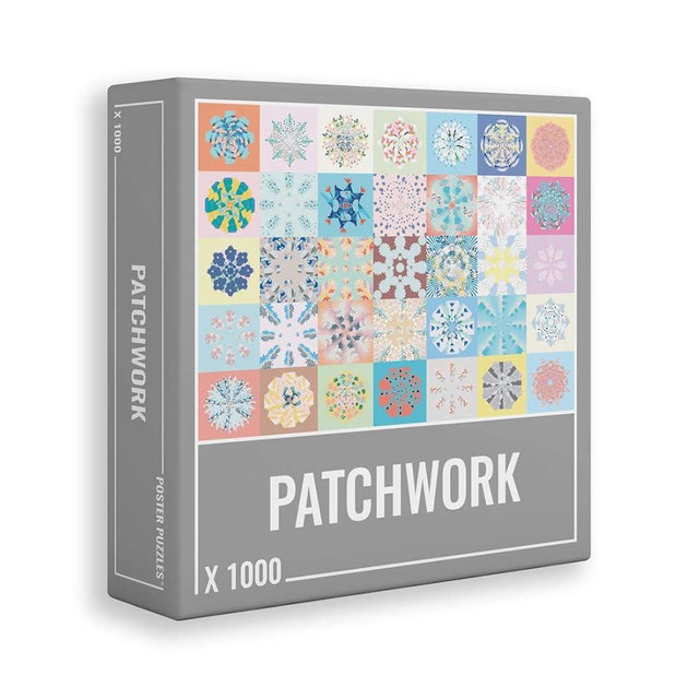 Cloudberries Patchwork – Premium, 1000-Piece Jigsaw Puzzle for Grown Ups with a Fun Patchwork Quilt and Blanket Design Packed with Colourful Patches. Made in Europe.