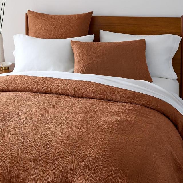 Tencel Cotton Matelasse Duvet, King, Terracotta