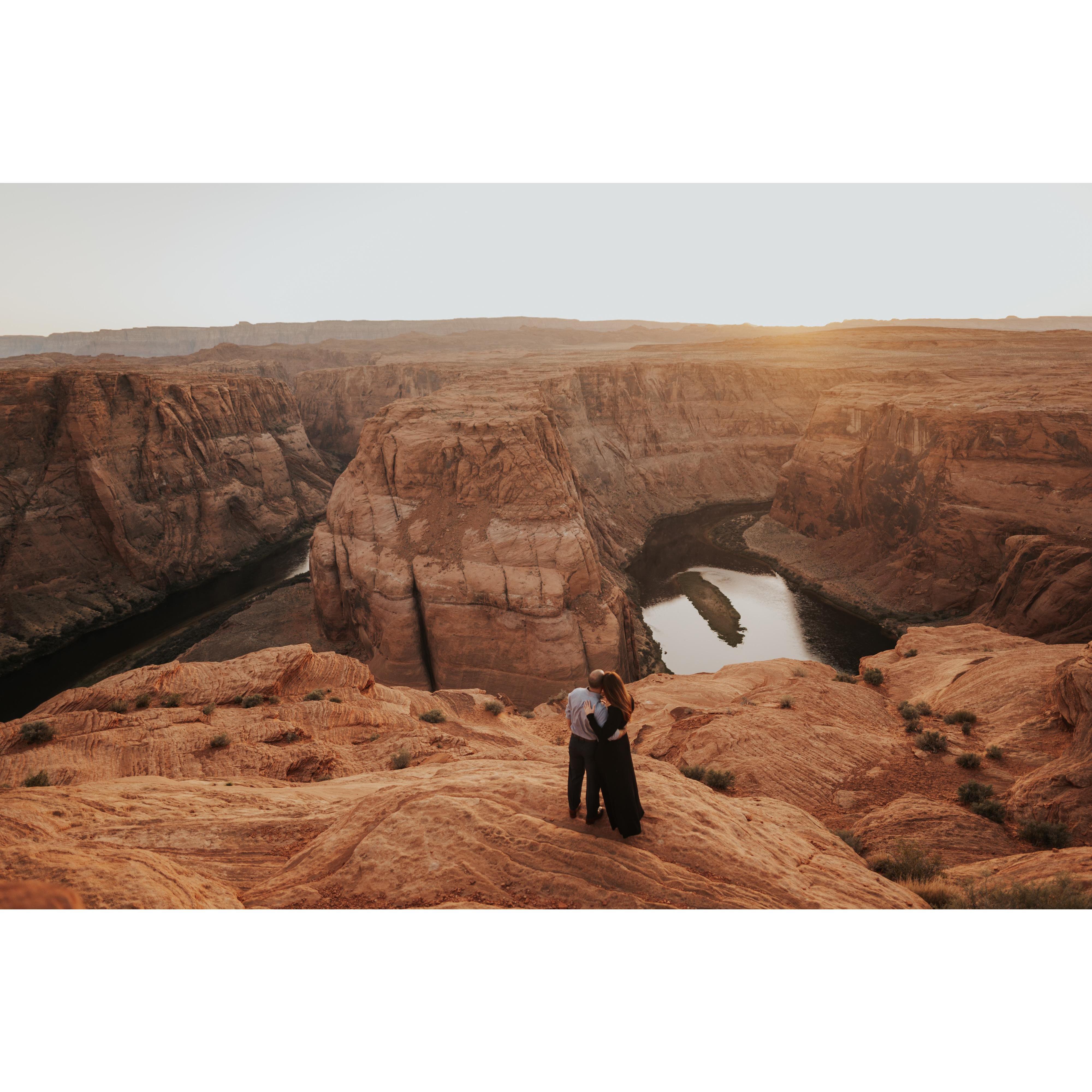 This candid photo from Andi captures the essence of that busy, but magical day. Horseshoe Canyon at sunset is incredible.