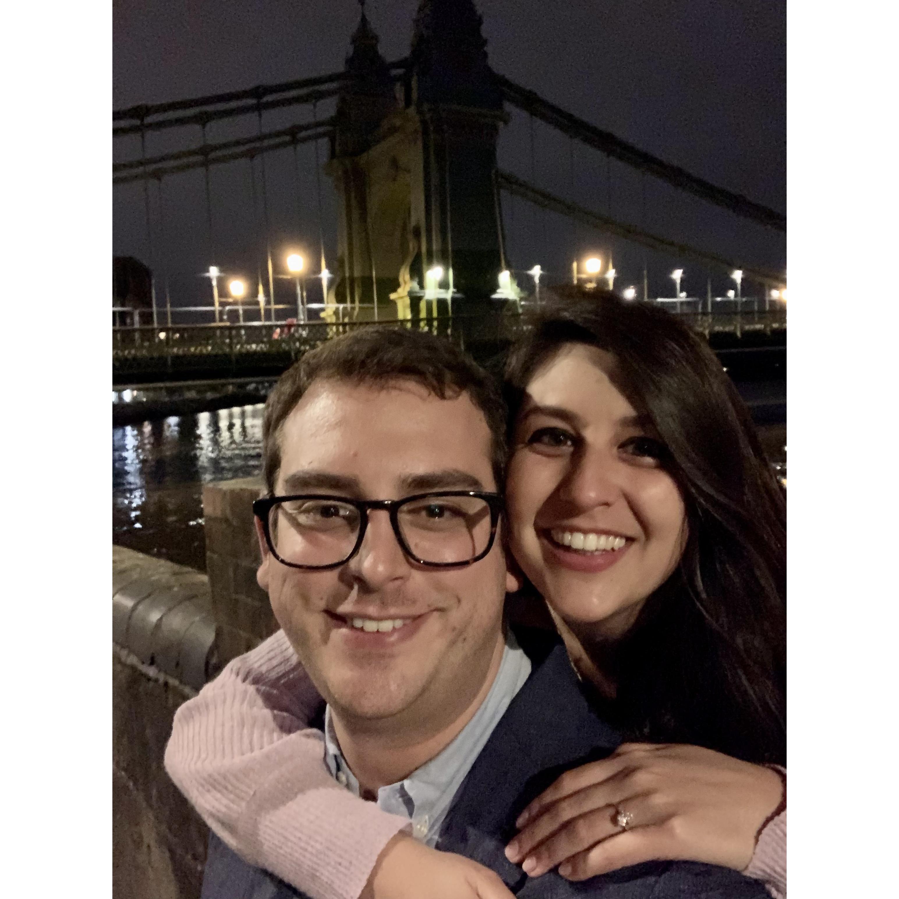 Alex and Scott in London shortly after they got engaged.