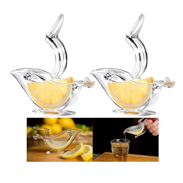 2 Pack Bird Lemon Lime Squeezer - Manual Lemon Citrus Juicer - Bird Shaped Lemon Squeezer - Acrylic Glass Wedge Lemon Lime Squeezer Press - Cute Kitchen Gadgets Accessories