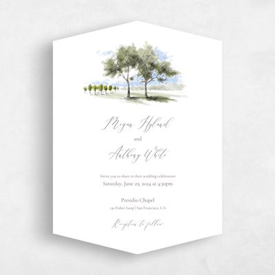 White Diamond Wedding Invitation - Rieden Portrait