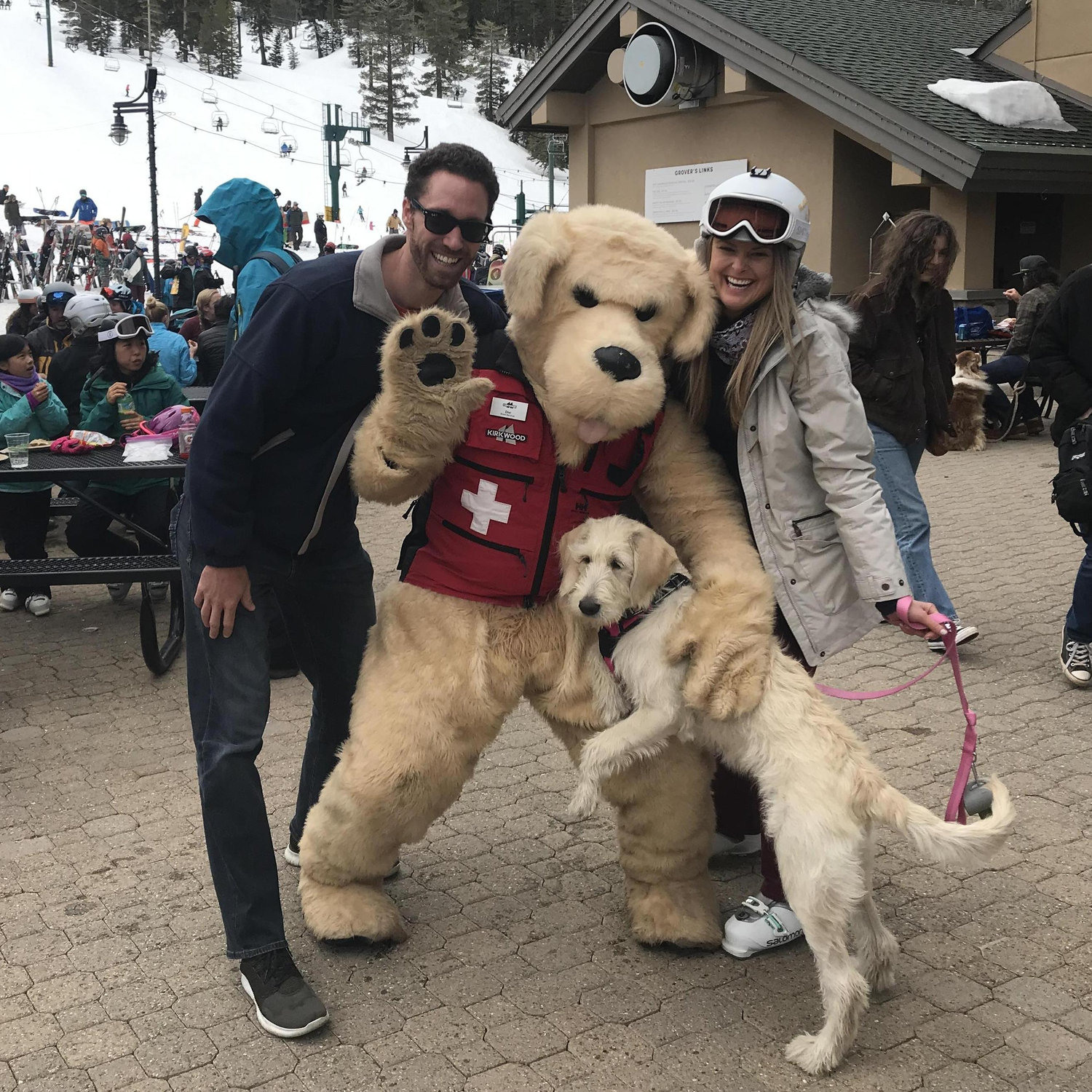Kuna seeing a lifesize image of herself at Kirkwood Mountain Resort in Lake Tahoe, CA