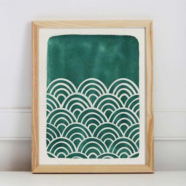 Pauline Stanley Studio Wall Art, Scallop Waves, Wood Frame, Blue & White