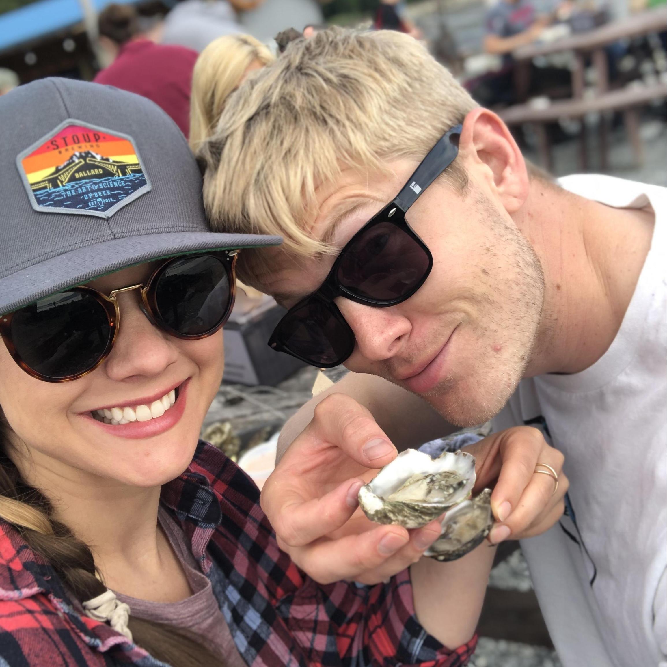 Slurpin' oysters at one of our fave day trip spots, Taylor Shellfish Farms