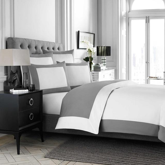 Wamsutta® Hotel MICRO COTTON® Reversible Duvet Cover in White/Charcoal