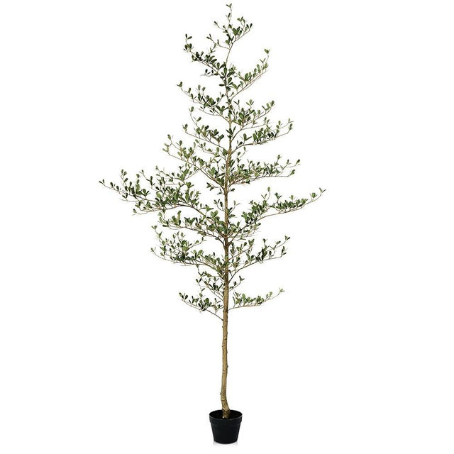 Verinatural Artificial Black Olive Tree 7ft - Shady Lady UV Resistant Faux Olive Trees Indoor Outdoor Decor - Modern Aesthetic Tall Fake Plants with Pot for Home Office Living Room Patio Floor, VN140