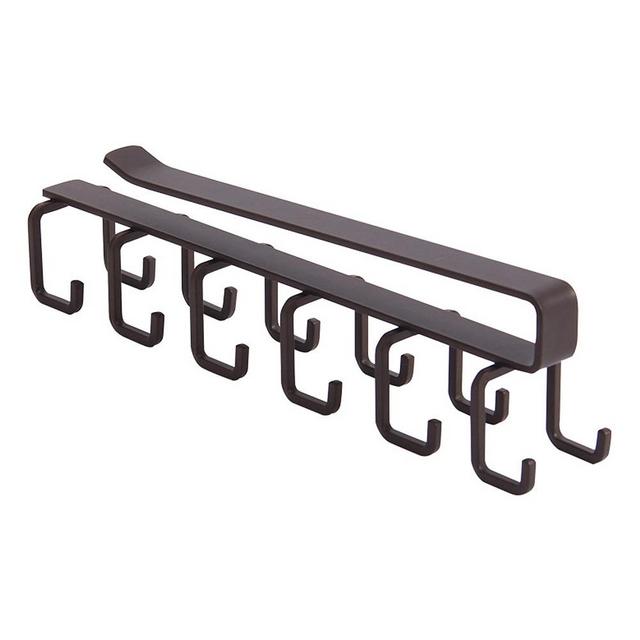 Multifunction 12 Hooks Mug Holder Under Cabinet Coffee Cup Hanger for Kitchen, Armoire And Any Thickness of 0.8 Inch Or Less Shelves