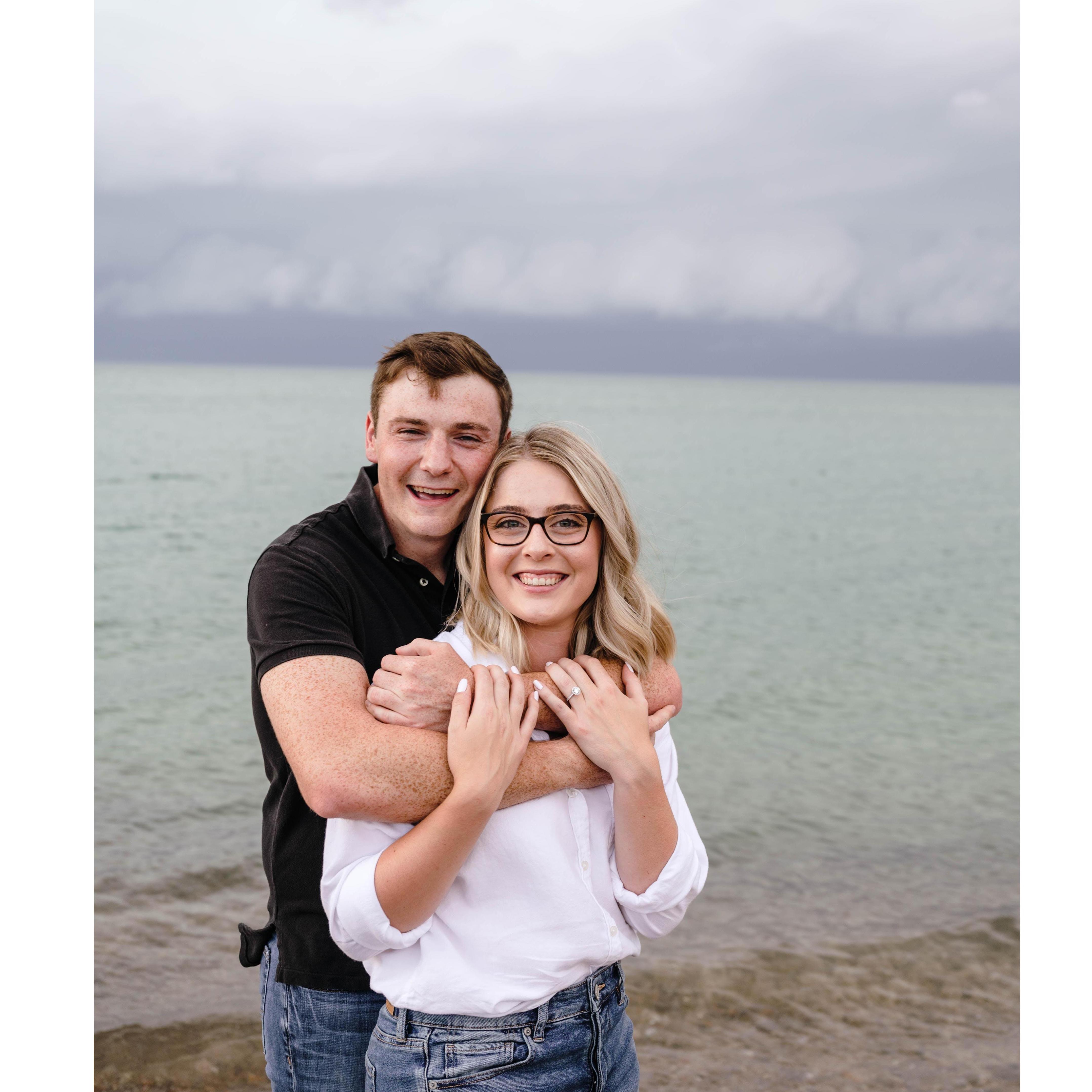 Our engagement shoot at Indiana Dunes National Park on Lake Michigan.