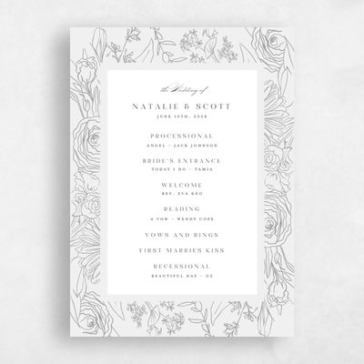 Pewter Gray, Grey Wedding Program - Corentine