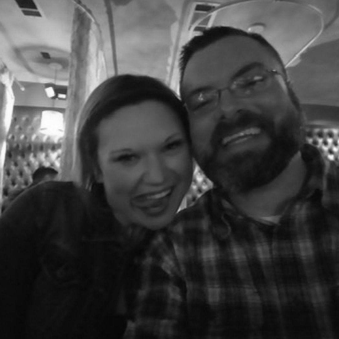 One of our first dates.  A women came over to us and said we looked so in love that someday we'd want a picture of this moment!