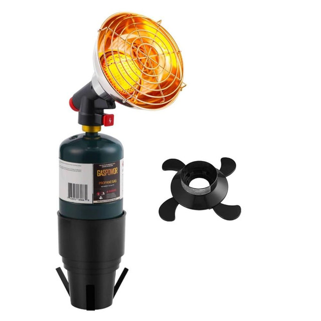 6800BTU Propane Golf Cart Heater, Propane Heater with Igniter, 2 in 1 with Golf Cart Cup Holder&Cylinder Base, for Tent,Finshing(Fuel not included)